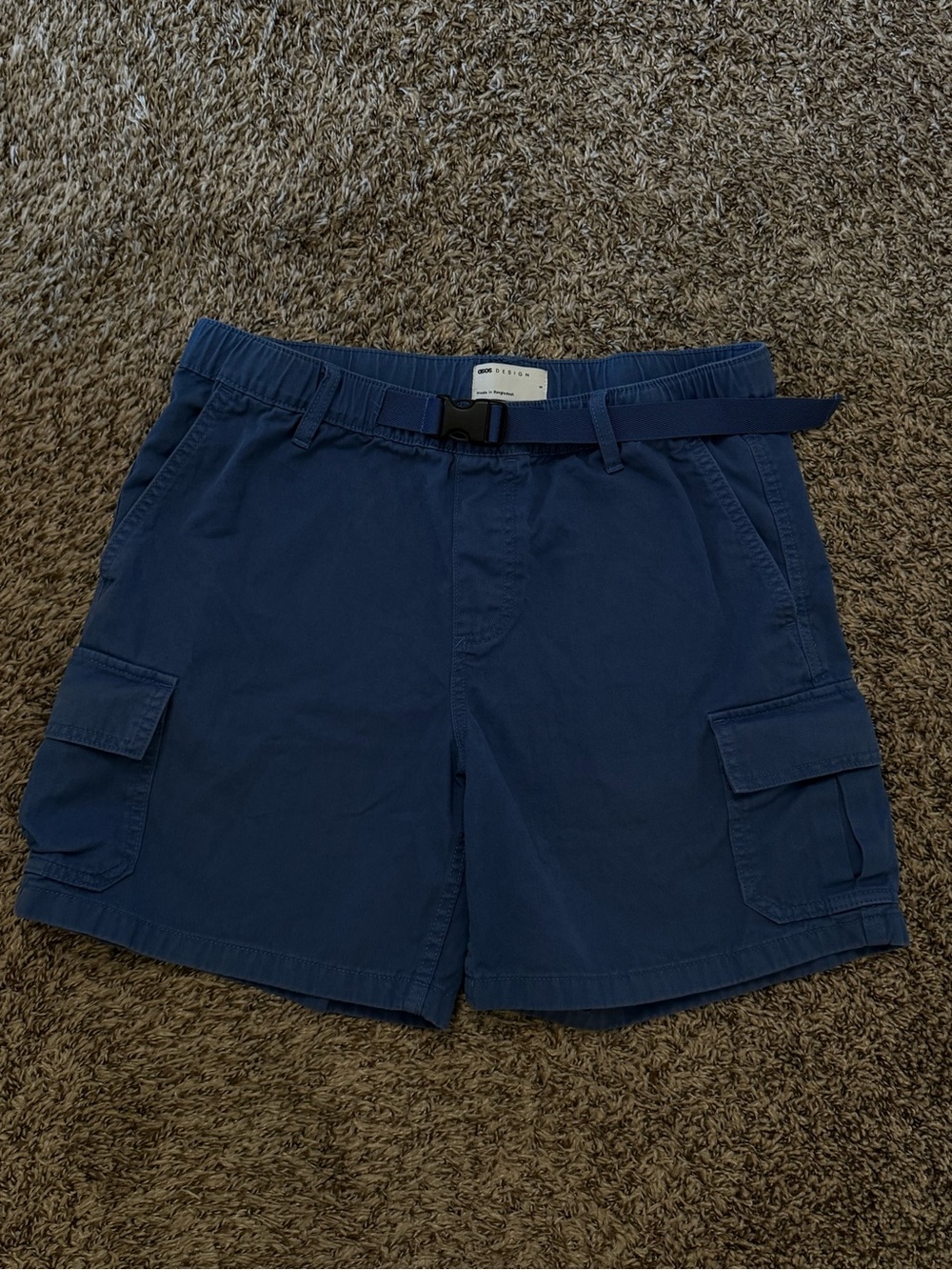 ASOS Design Blue Cargo Shorts, Mens size Small